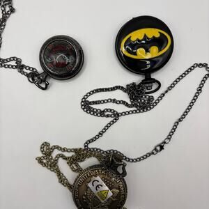 Set of 3 Novelty Pocket Watches - Like New - Batman, Celtic Raven, Eagle